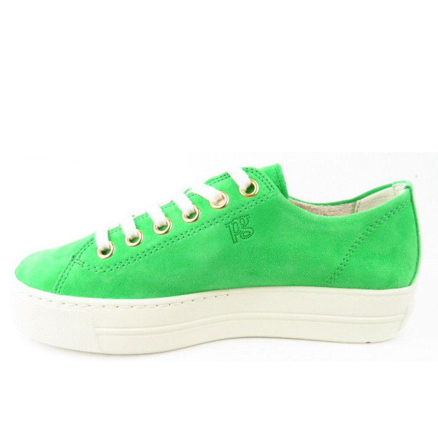 Paul Green Damen Samtziege Kiwi Sneaker Low In Hellgrün