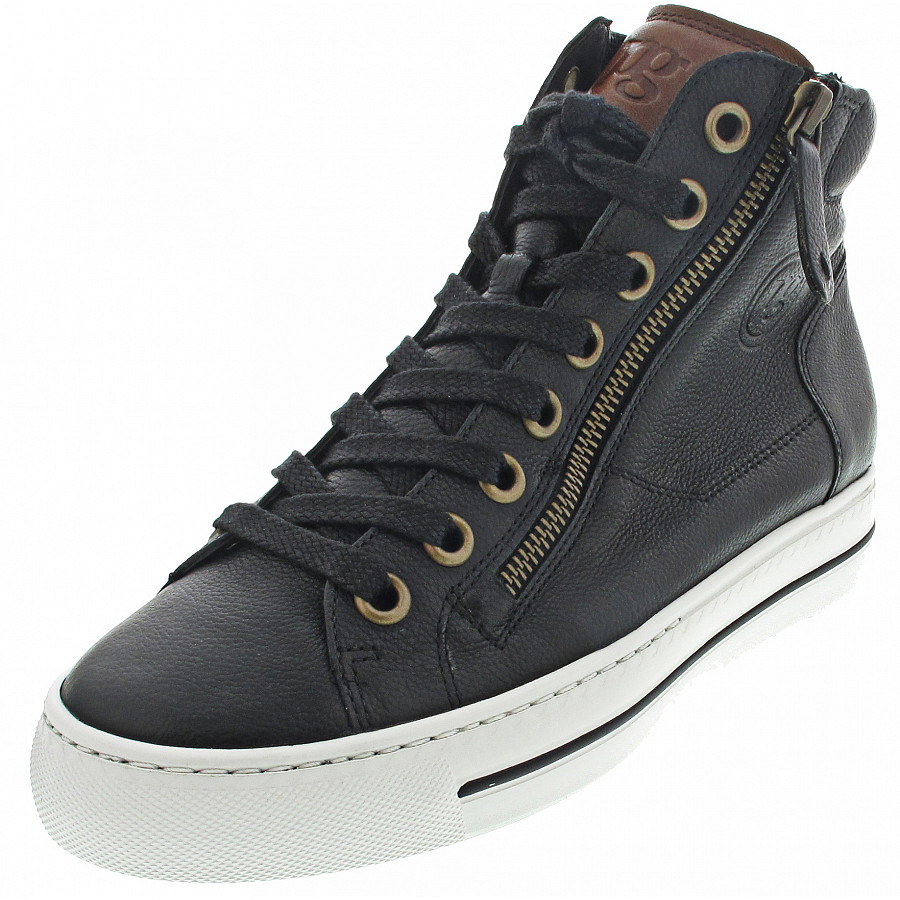 Paul Green Damen Sneaker High In Black-Cognac