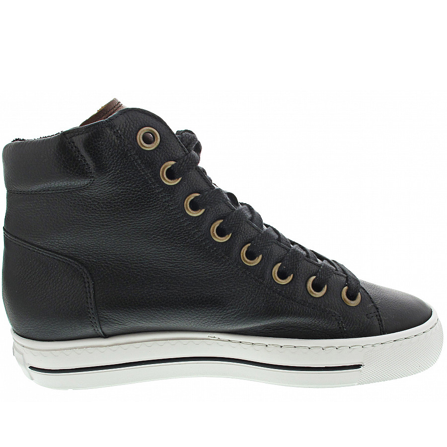 Paul Green Damen Sneaker High In Black-Cognac