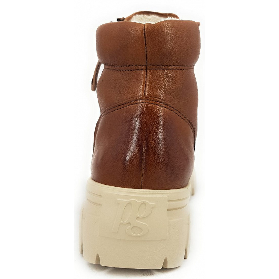 Paul Green Damen Washed Kid Sneaker High In 032 Cognac
