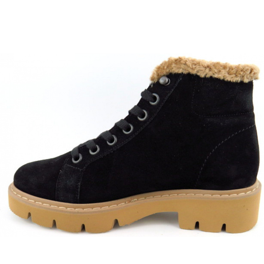 Paul Green Damen Soft Suede Black Stiefelette In Schwarz