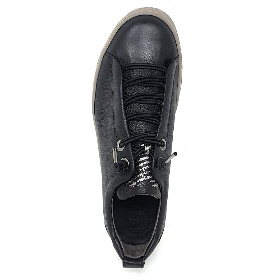 Paul Green Damen Sportlicher Schnürer In Black Fango