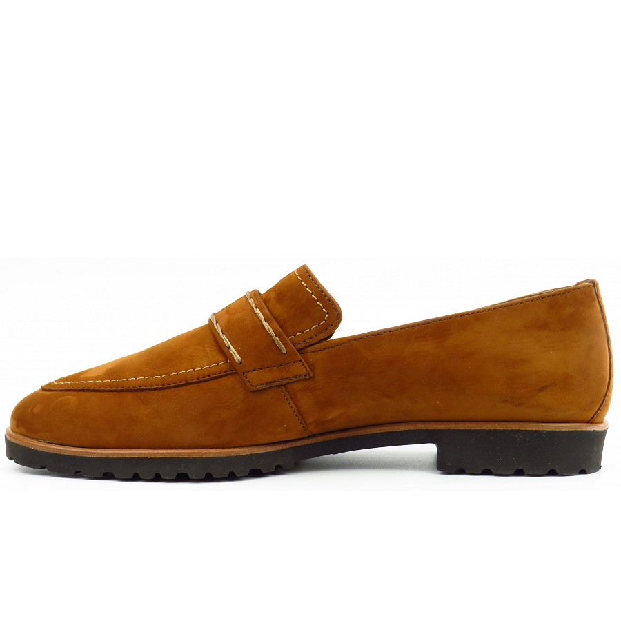Paul Green Damen Softnubuk Cognac Slipper In Cognac