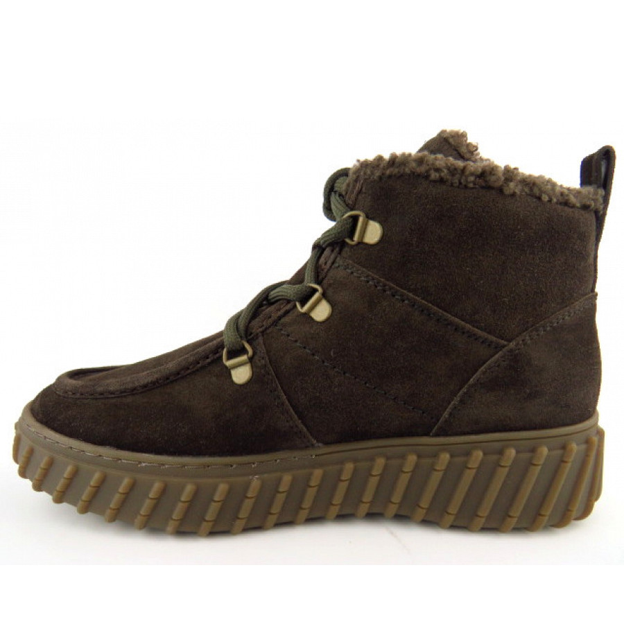 Paul Green Damen Velour Mocca Boots In Braun