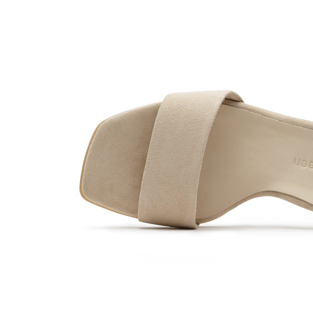 Paul Green Damen-Sandalen Destiny Wildleder in Biscuit