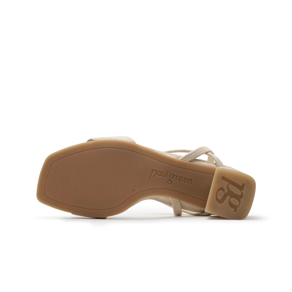 Paul Green Damen-Sandalen Destiny Wildleder in Biscuit