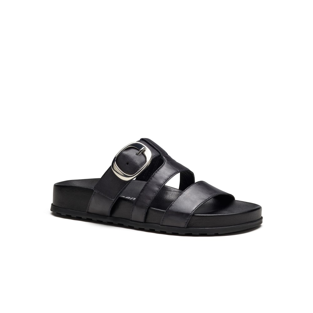 Paul Green Damen-Sandalen Diego aus schwarzem weichem Leder