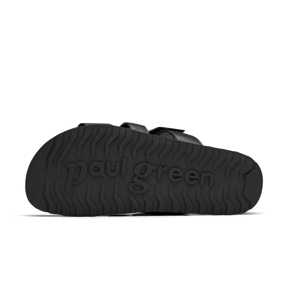 Paul Green Damen-Sandalen Diego aus schwarzem weichem Leder