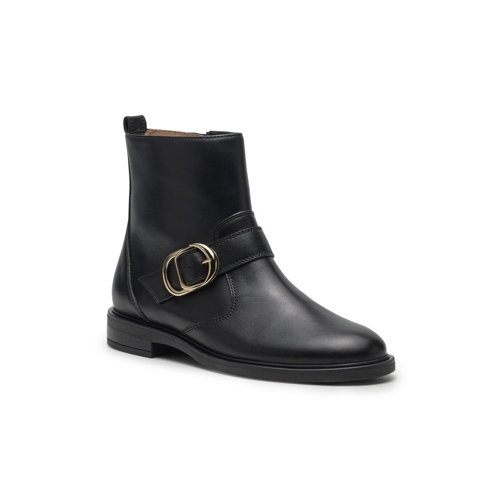 Paul Green Damen-Stiefel Dakota Schwarz Leder