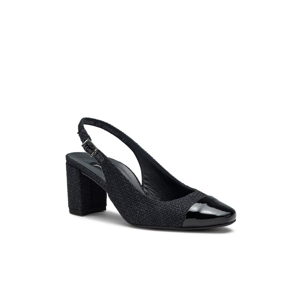 Paul Green Damen-Sneaker Dallas mit Absatz Schwarz Lackleder