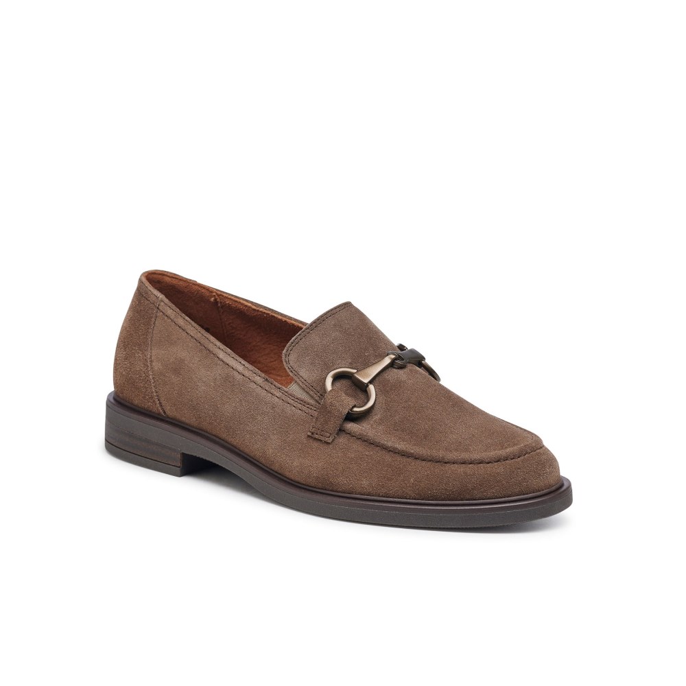 Paul Green Damen-Loafer Taylor aus weichem Wildleder in Erdtönen