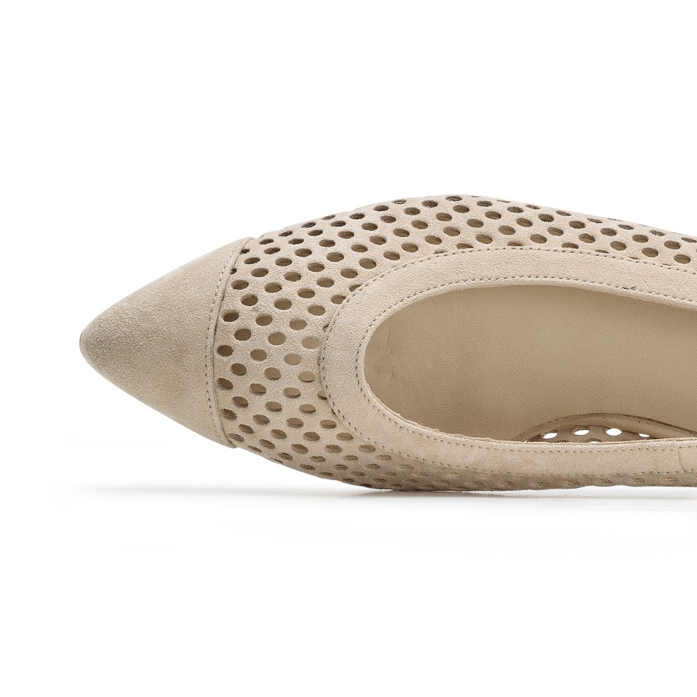 Paul Green Damen-Ballerinas Deanna aus Biscuit-Wildleder