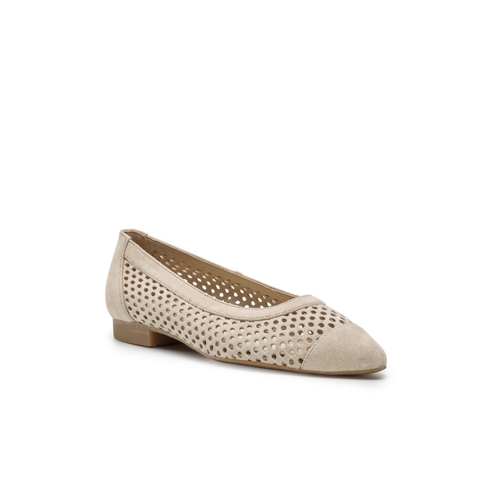 Paul Green Damen-Ballerinas Deanna aus Biscuit-Wildleder