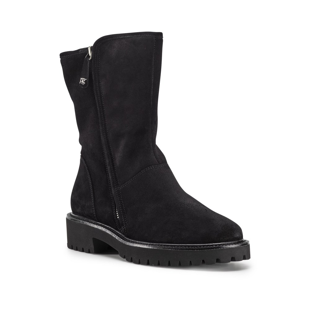 Paul Green Damen-Stiefel Chay Schwarz weiches Wildleder