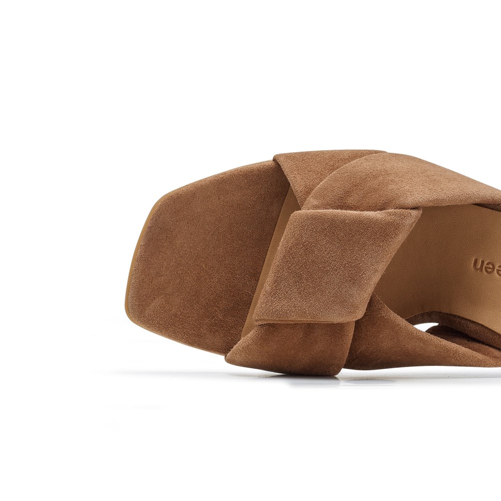 Paul Green Damen-Sneaker Delight aus braunem Wildleder mit Absatz
