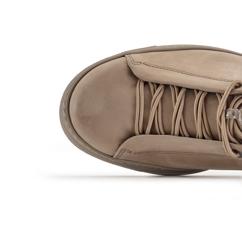 Paul Green Damen-Sneaker Faye aus taupefarbenem Nubukleder