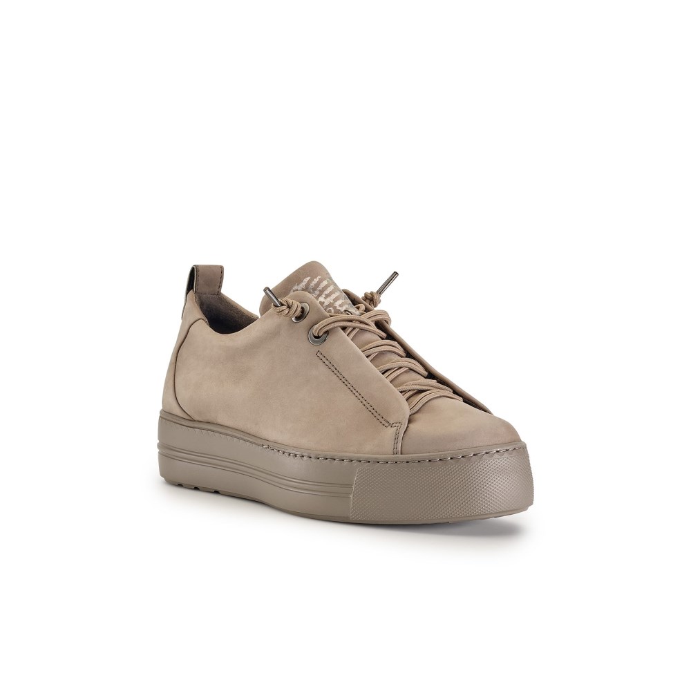 Paul Green Damen-Sneaker Faye aus taupefarbenem Nubukleder