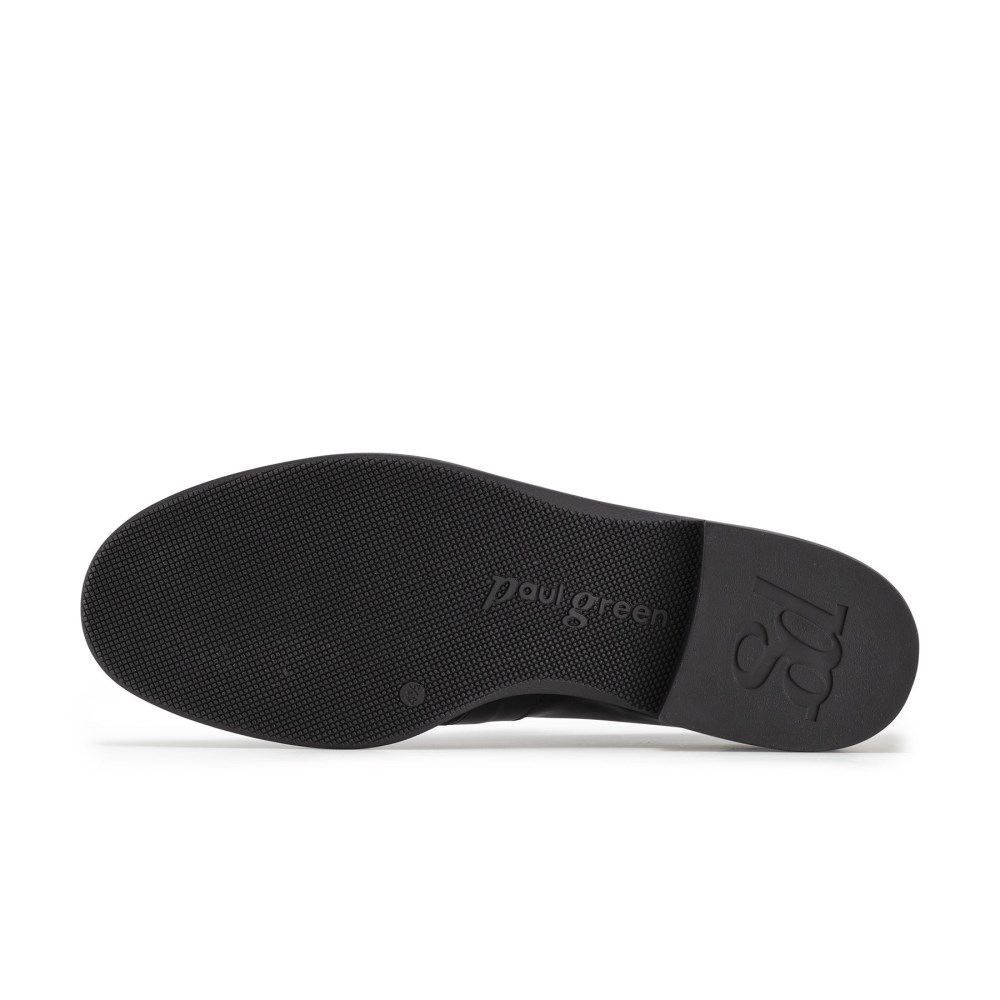 Paul Green Damen-Loafer Caspian schwarzes gebürstetes Leder