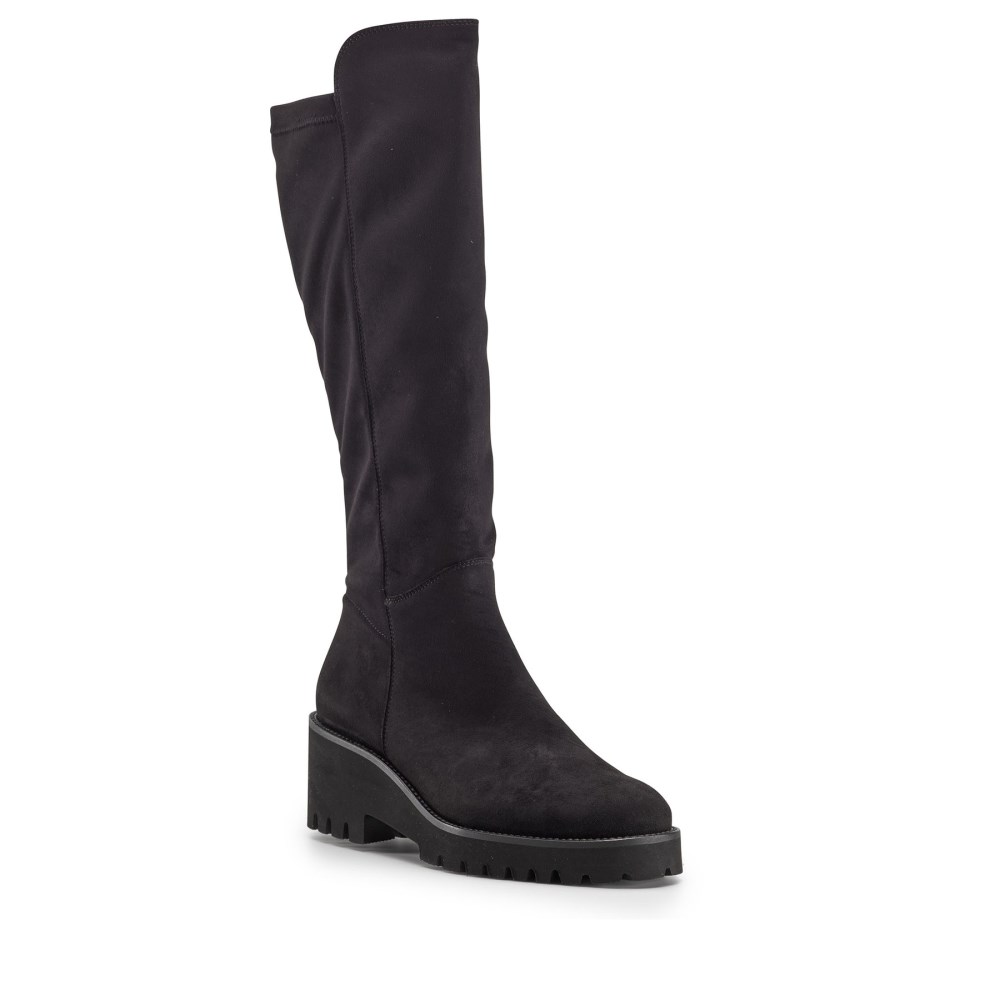 Paul Green Damen-Stiefel Cupid aus schwarzem weichem Stretchmaterial