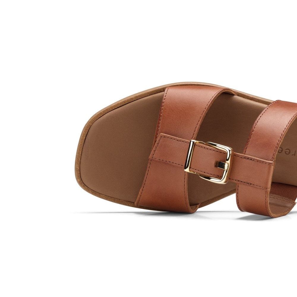 Paul Green Damen-Pantolette Dynamite aus cognacfarbenem Leder