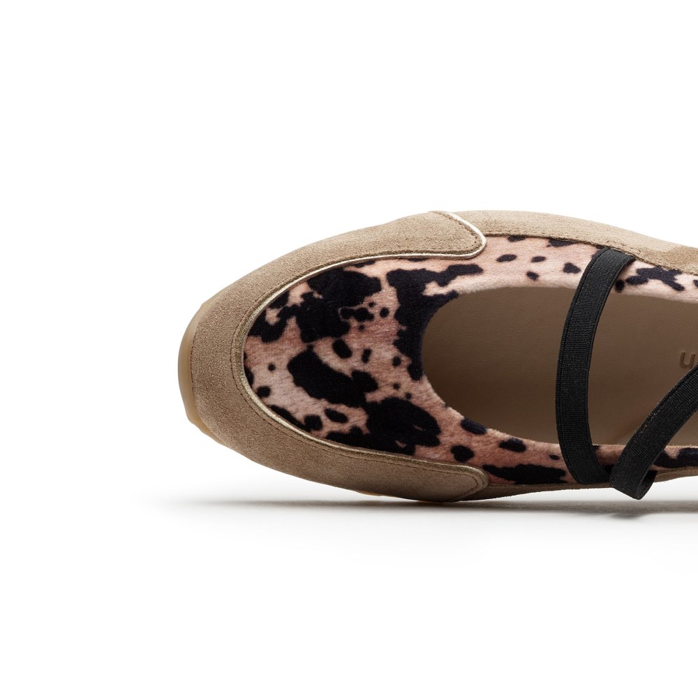 Paul Green Damen-Sandalen Dynamic aus mandelfarbenem Wildleder