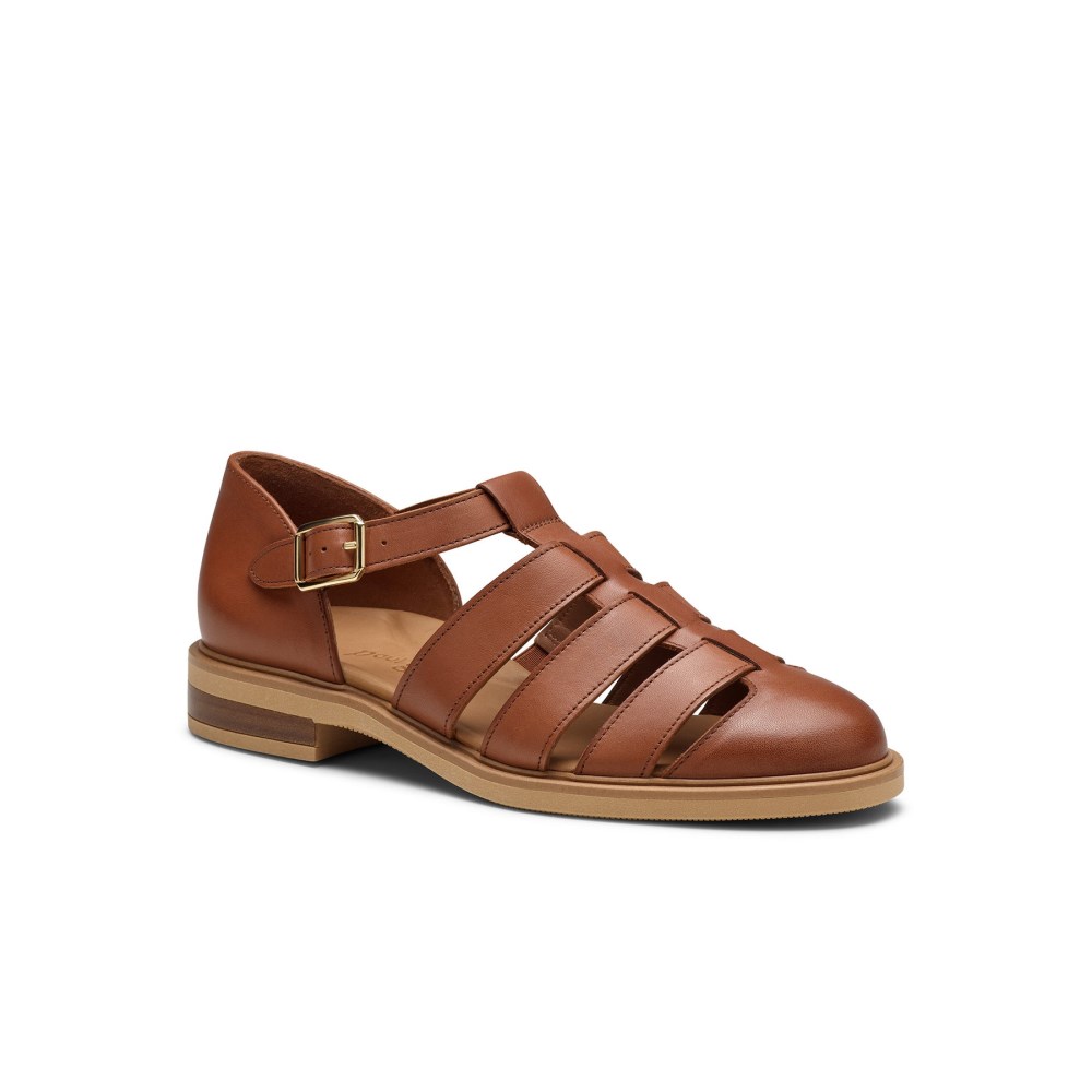 Paul Green Damen-Sandalen Eris Cognac-Leder