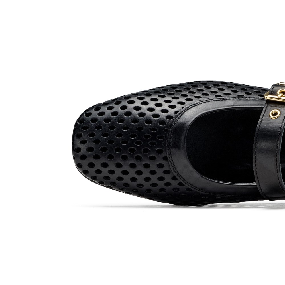 Paul Green Damen-Ballerinas Dana Schwarzes Leder