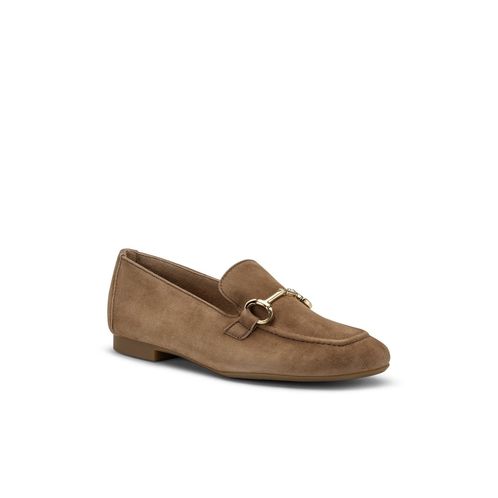 Paul Green Damen-Slipper Daphne flach Nussbraun Wildleder
