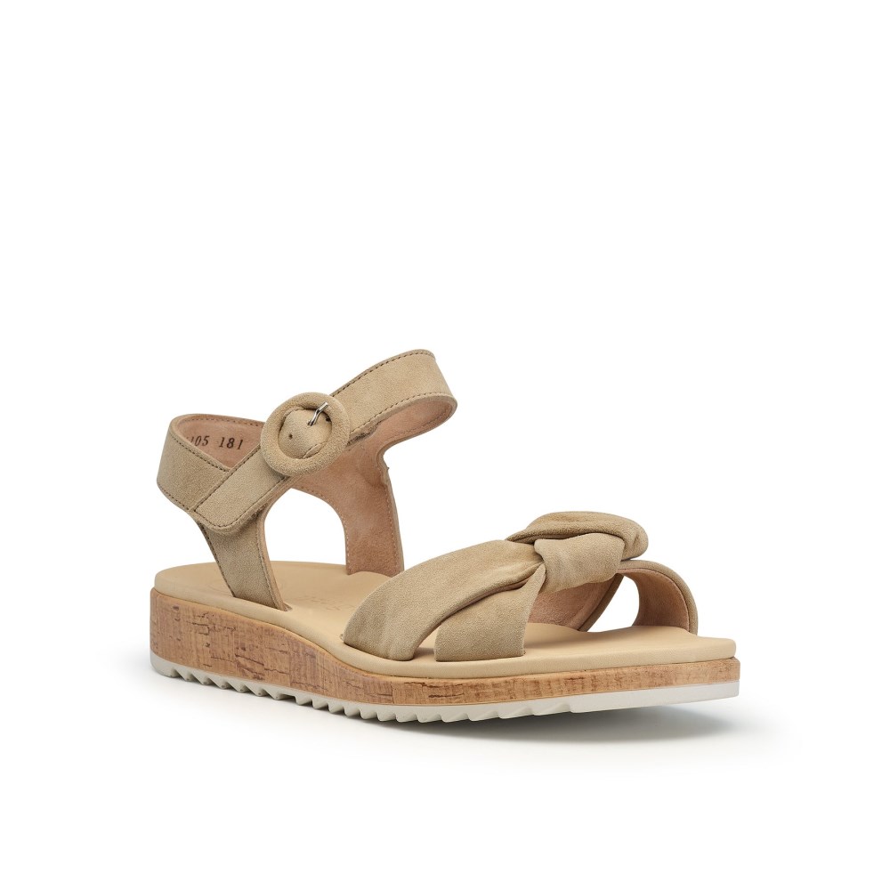Paul Green Damen-Sandalen Trento aus Champagner-Wildleder