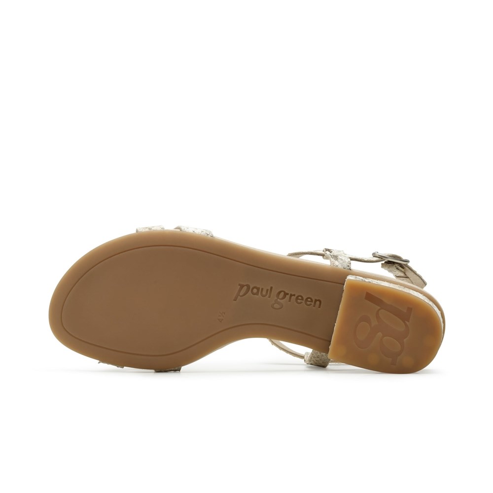 Paul Green Damen-Sandalen Donna mit T-Riemen Biscuit Boa Antic