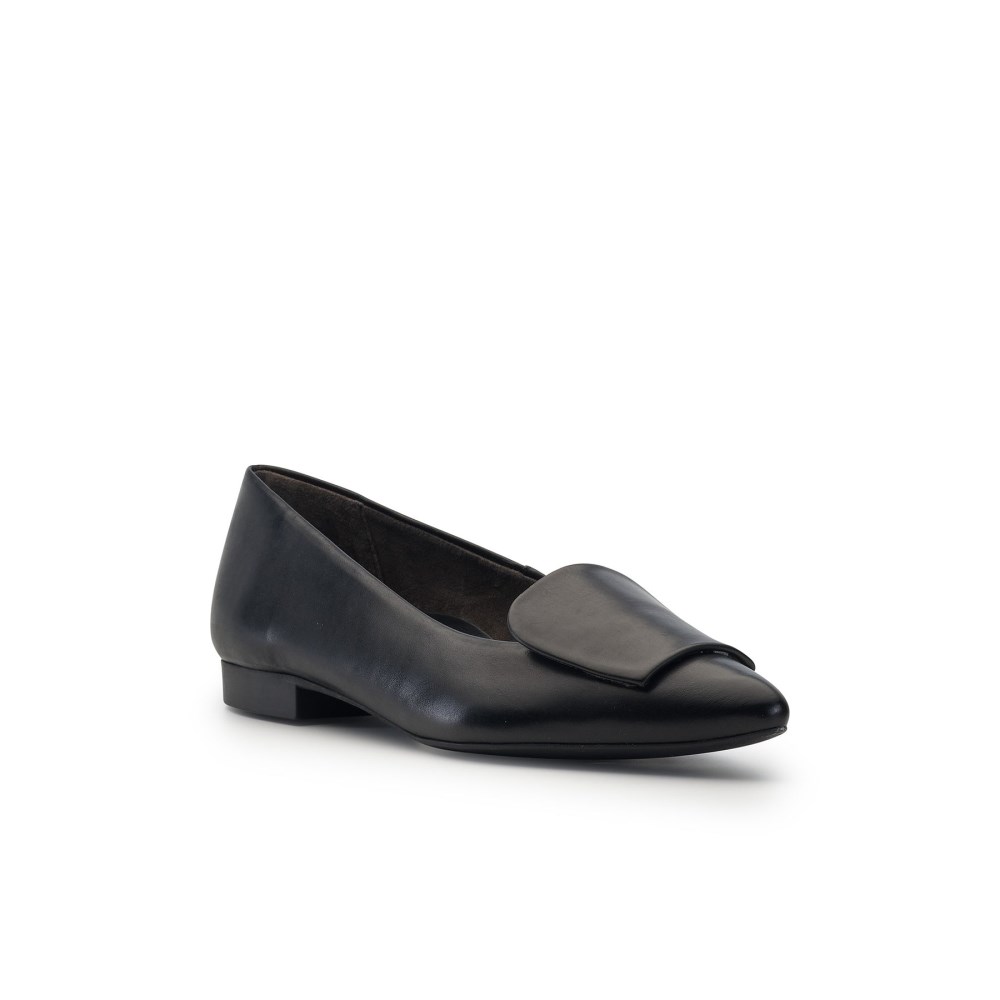 Paul Green Damen-Ballerinas Teddy Schwarzes Leder