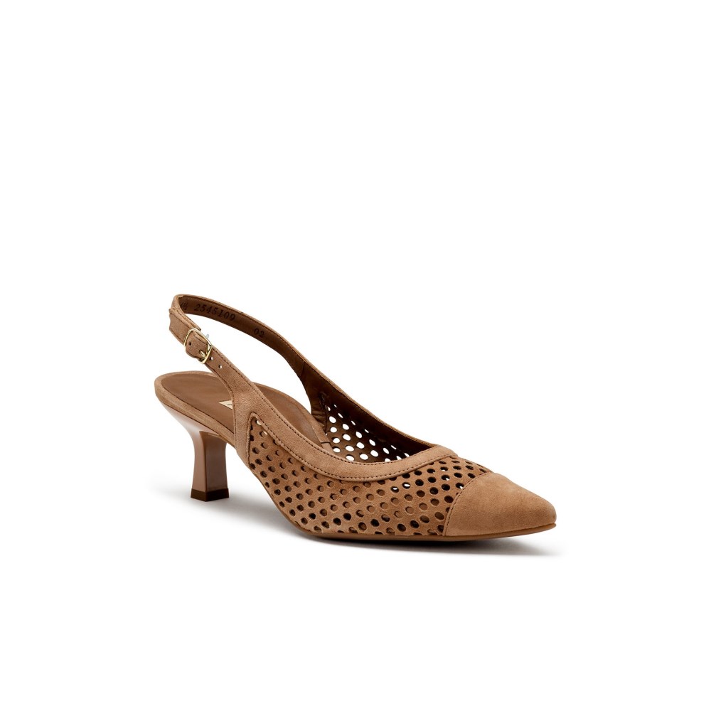 Paul Green Damen-Sandalen Derby Nussbaum-Wildleder