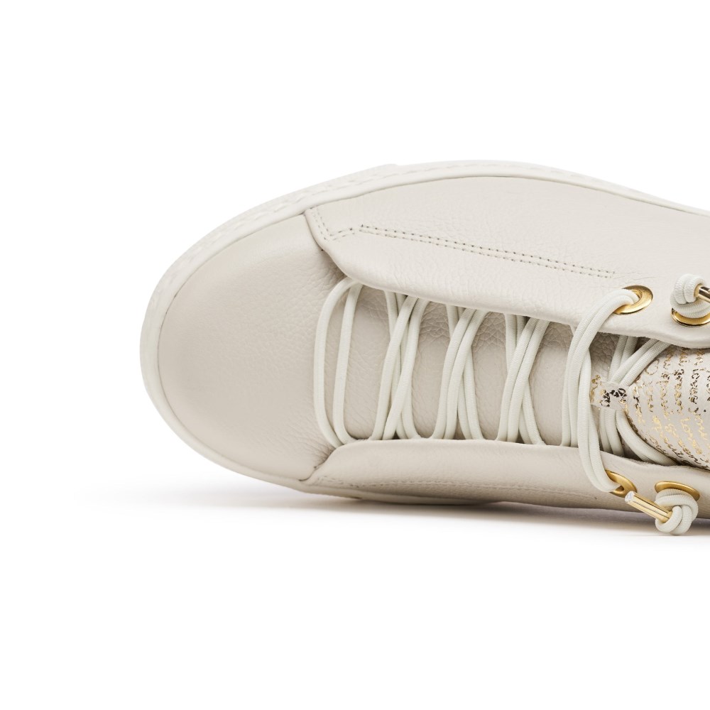 Paul Green Damen-Sneaker Faye elfenbeinfarbenes Leder