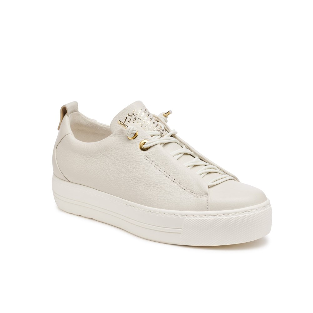 Paul Green Damen-Sneaker Faye elfenbeinfarbenes Leder