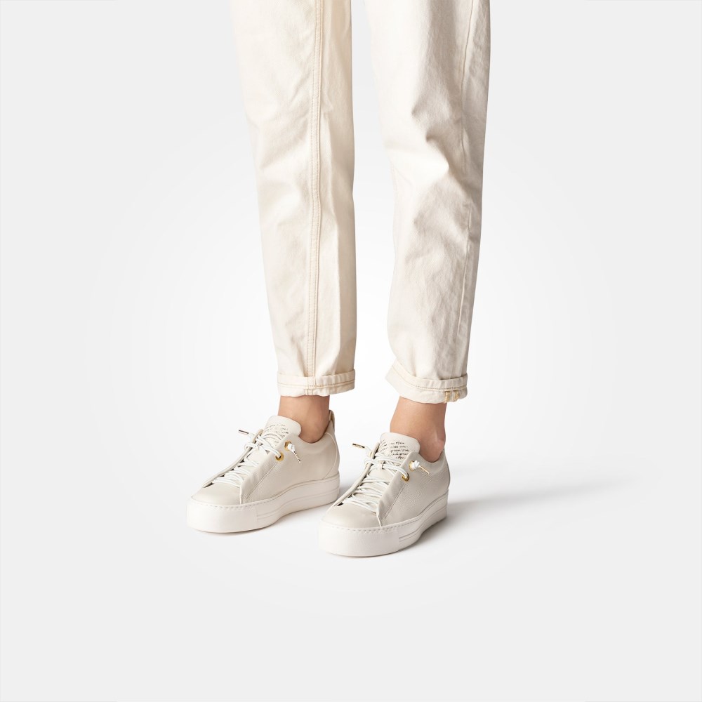Paul Green Damen-Sneaker Faye elfenbeinfarbenes Leder