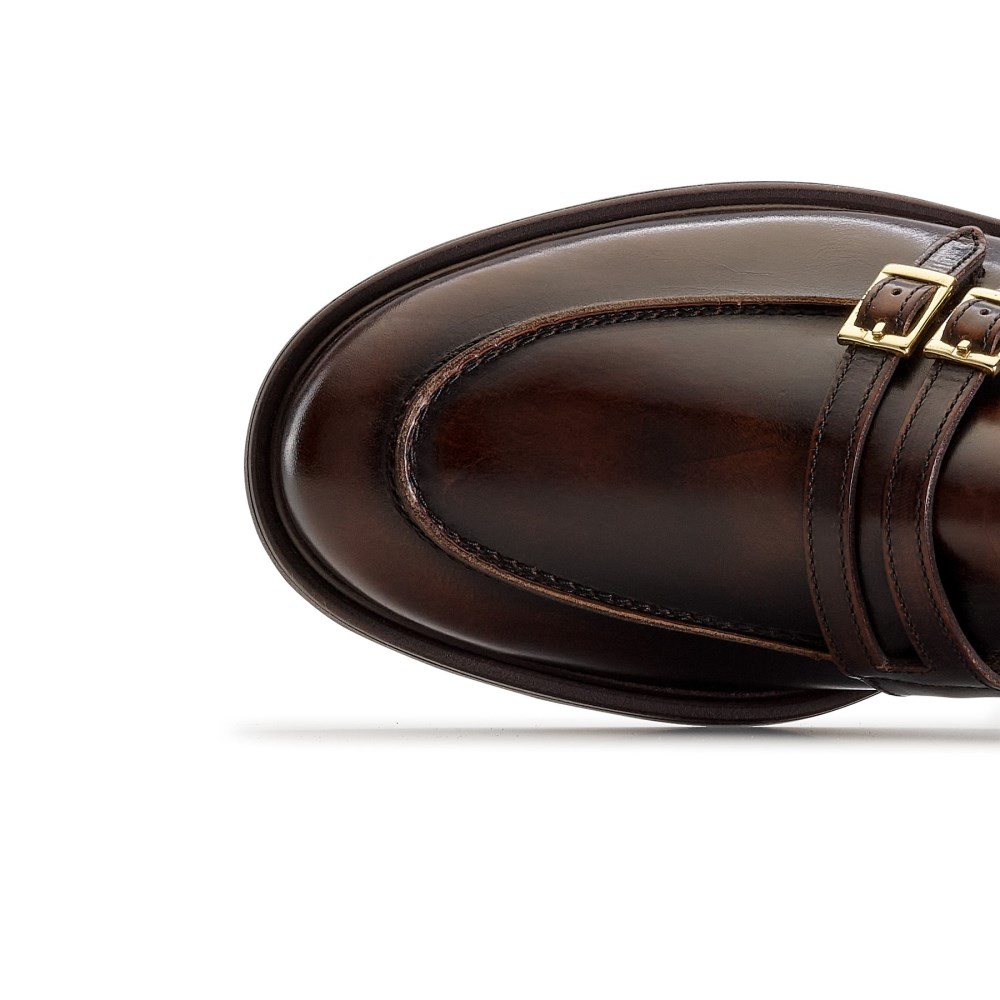 Paul Green Damen-Loafer Caspian Tabakfarbenes gebürstetes Leder